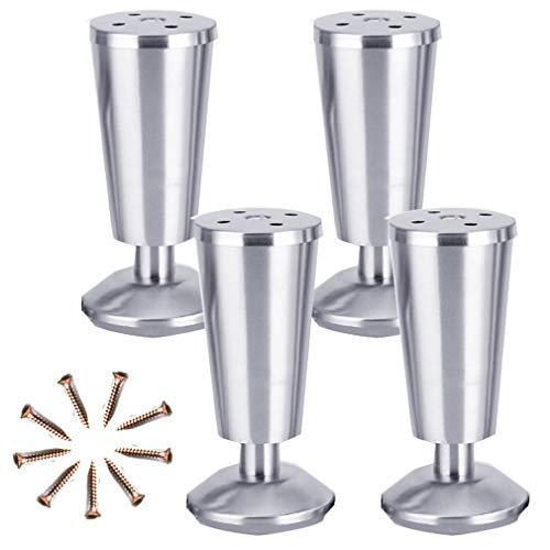 4 x verstellbare Möbelbeine, Sofabeine aus Metall, Tragkraft 250 kg, für Sofa, TV-Schrank, Schrankmöbel (8 cm) von Generic