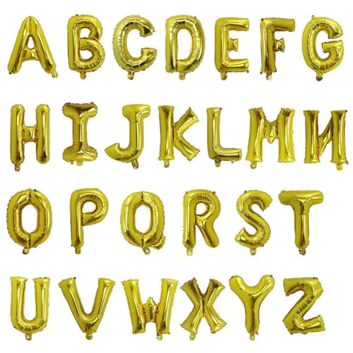 40,6/32 Zoll goldener Alphabet-Folienballon Partyballons Dekorationen Luftballons - Gold-R, 81,3 cm von Generic