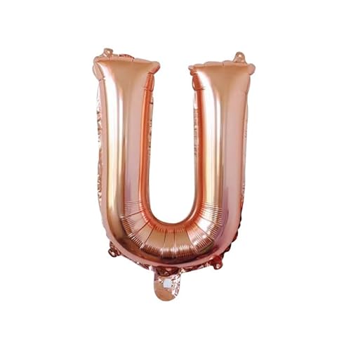 40 cm Roségold Folienballon Buchstabe U zur Heliumbefüllung von Generic