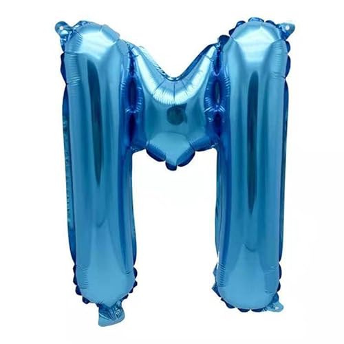 40cm Buchstabe Folienballon, Luftballon Feier Dekoration -blau-M,40cm von Generic