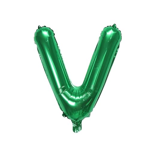 40cm Buchstabe Folienballon Ballon Luftballons Hochzeit Glücklich Geburtstag Party Dekoration -grün-V von Generic