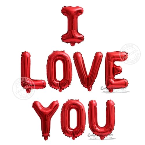 40cm "I LOVE YOU" Folienballon Luftballons -Red von Generic