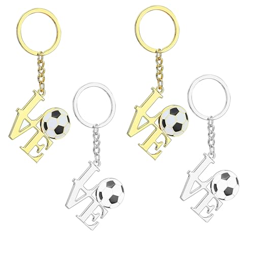 4Pcs Mini Metall Fußball Schlüsselanhänger,Fußball Kinder Schlüsselanhänger, Fußball Sport Keychain,Metall Schlüsselanhänger Set für kinder Party Mitgebsel für Jungen Mädchen von Generic