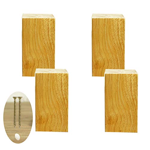 4er-Set Möbelbeine, Sofabeine aus Holz, mittelalterlicher moderner Sessel-Ersatzfuß, Couchtisch-Kommode-Sideboard, Holzfarbe (8 cm) von Generic