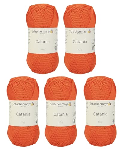 5 Knäuel Schachenmayr Catania Garn, limitierte Auflage, seltene Farbe, merzerisiertes Baumwollgarn, weiches Amigurumi-Garn zum Häkeln und Stricken, 2 feine Sportgarne von Generic