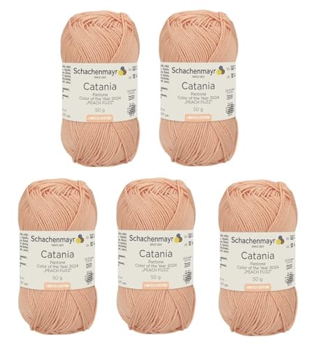 5 Knäuel Schachenmayr Catania Garn, limitierte Auflage, seltene Farbe, merzerisiertes Baumwollgarn, weiches Amigurumi-Garn zum Häkeln und Stricken, 2 feine Sportgarne von Generic