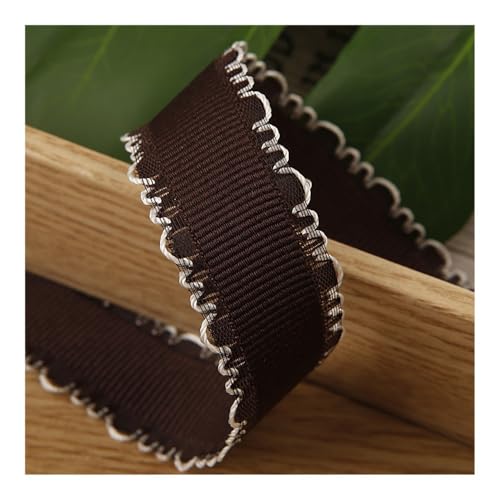 5 Yards Ohr Spitzenband for DIY Handwerk Kopfbedeckungen Zubehör Karte Geschenke Dekor Verpackung Kleidung Nähen Trims Materialien(Coffee,7mm) von Generic