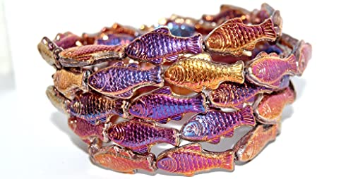 50 stk Fisch gepresste Glasperlen 29500 Böhmische Glasperlen, Fish Pressed Glass Beads-29500 von generic