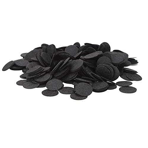 500 Stück Weiße Runde Filzkreise, Vliesstoff, Rundes Stück, Stoffflocken, Zum Basteln (BLACK) von Generic