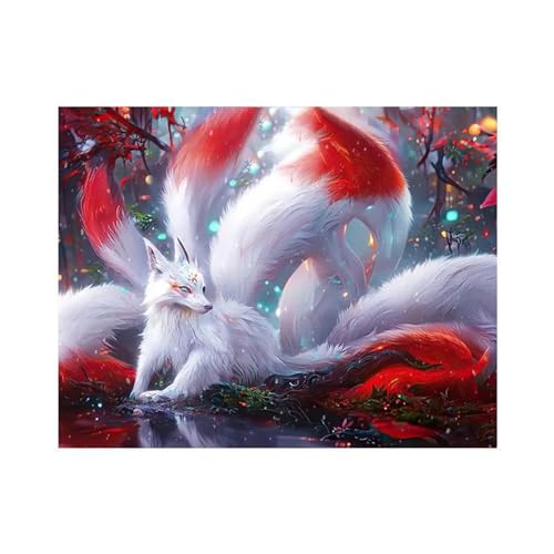 5D Diamond Painting Erwachsene, Fuchs Diamant Kunst Kreuzstich Bilder, DIY Diamant Eckige Steine Kunst Malerei Stickerei Set, Für Wand Schlafzimmer und Wohnzimmerdekoration 30×40cm von Generic