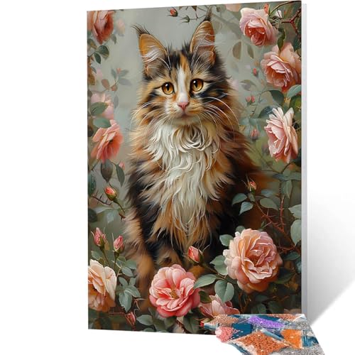5D Diamond Painting Katze mit Diamond Painting Zubehör Set, Diamant Malen Nach Zahlen Blume, Diamant Cross Stitch Stickerei Bastelset Erwachsene für Deko Wohnzimmer und Geschenke 90x120 cm model/-5199 5D Diamond Painting Katze mit Diamond Painting Zubehör Set, Diamant Malen Nach Zahlen Blume, Diamant Cross Stitch Stickerei Bastelset Erwachsene für Deko Wohnzimmer und Geschenke 90x120 cm model/-5199 von Generic