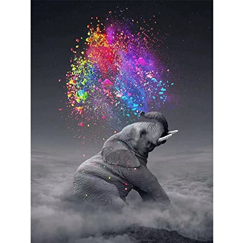 Elefant Diamond Painting Erwachsene Diamant Painting Kinder 5D Diamond Painting DIY Diamond Art Stickerei Kreuzstich Bilder Set für Wanddeko 30x40cm von Generic