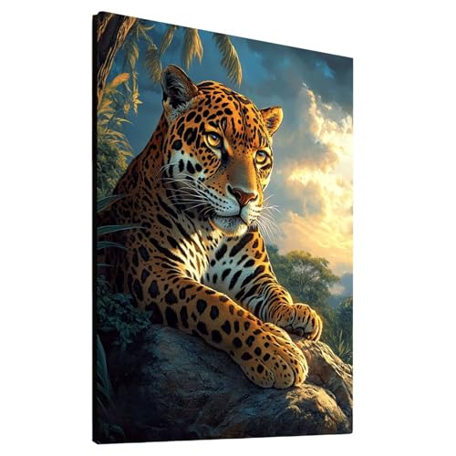 5D Diamond Painting Leopard mit Diamond Painting Zubehör Set, Diamant Malen Nach Zahlen Tier, Diamant Cross Stitch Stickerei Bastelset Erwachsene für Deko Wohnzimmer und Geschenke 70x95 cm model-13777 5D Diamond Painting Leopard mit Diamond Painting Zubehör Set, Diamant Malen Nach Zahlen Tier, Diamant Cross Stitch Stickerei Bastelset Erwachsene für Deko Wohnzimmer und Geschenke 70x95 cm model-13777 von Generic