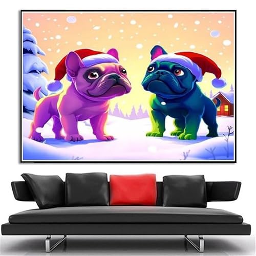 5D Diamond Painting Set Französische Bulldogge Niedlicher Hund für Erwachsene DIY Diamond Painting Wanddekoration für Zuhause Geburtstagsgeschenk von Generic