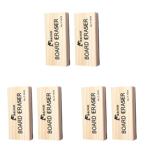 6 Pcs Tafel Radierer, Tafel Radiergummi mit Holz Griff, Dustless Tafel Wischer für Lehrer Kinder, Tafellöscher Kreide für Kreide Kreidetafeln, Kreide Radierer zum Trocken Abwischbare Reinigung (6PC) von Generic