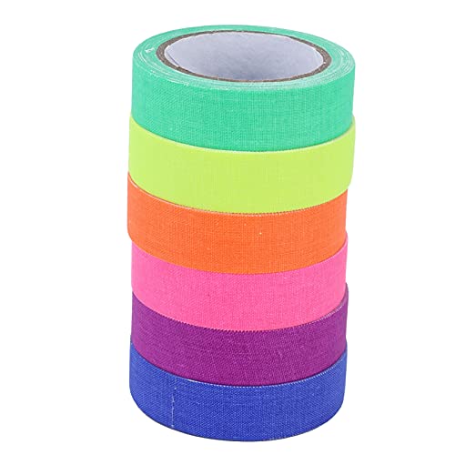 6 Rollen Neon Klebeband, Fluoreszierendes Klebeband Leuchtfarben Nachtleuchtend Buntes Klebeband für Neon Party Schwarzlicht Deko von Generic