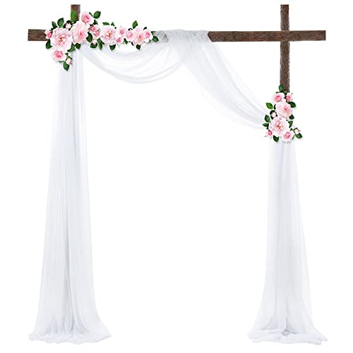 70 * 550 cm Hochzeitsbogen Gardinen Dekoration Hochzeitsbogen Vorhänge Querbehang Tüll Foto Hintergrund Hochzeit Chiffon Stoff Draperie Brautparty Geburtstag Fotografie Hintergrund von Generic