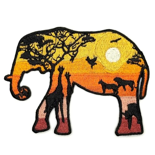 8,9 cm Elefant zum Aufbügeln – bestickter Safari-Zoo afrikanischer Tier-Zookeeper Afrika Applikationen zum Aufbügeln oder Aufnähen für Löcher, Kleidung, Jeans, Hut, Rucksäcke, Kleidung 8,9 cm Elefant zum Aufbügeln – bestickter Safari-Zoo afrikanischer Tier-Zookeeper Afrika Applikationen zum Aufbügeln oder Aufnähen für Löcher, Kleidung, Jeans, Hut, Rucksäcke, Kleidung von Generic