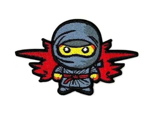 8,9 cm Ninja Aufnäher zum Aufbügeln | Warrior Applique Embroidered Patches Iron On / Sew On | Ästhetisch Cool Nice Cartoon Anime Iron on Patches für Löcher, Kleidung, Kleid, Jeans, Hut, Rucksäcke, von Generic