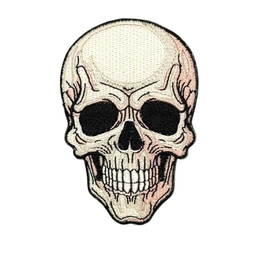 8,9 cm Totenkopf-Aufnäher zum Aufbügeln – bestickter Totenkopf-Horror-Halloween-Albtraum-Applikationen zum Aufbügeln oder Aufnähen für Löcher, Kleidung, Jeans, Hut, Rucksäcke, Kleidung 8,9 cm Totenkopf-Aufnäher zum Aufbügeln – bestickter Totenkopf-Horror-Halloween-Albtraum-Applikationen zum Aufbügeln oder Aufnähen für Löcher, Kleidung, Jeans, Hut, Rucksäcke, Kleidung von Generic