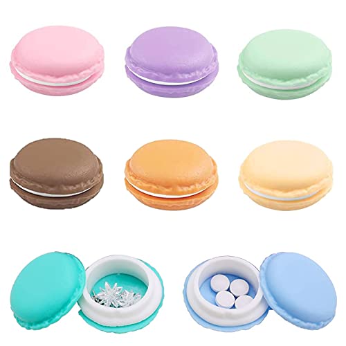 8 Stück Macaron Aufbewahrungs box Mini Macaron Box Kleine Schachtel Macarons Macaron Schmuckschatulle Kleine Pillendose Mini Macaron Storage Box für Ohrringe Ringe Schmuck Pillen usw von Generic