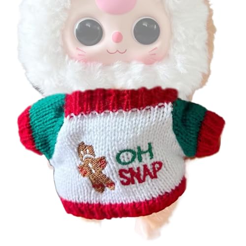 8-Zoll-Puppenpullover, 20 cm Puppenpuppenpullover, Plüschpuppen-Kostüm | Cartoon-Puppen-Kleidung, Weihnachts-Themenoutfit für Plüschpuppen, Plüschpuppen-Kostüme von Generic