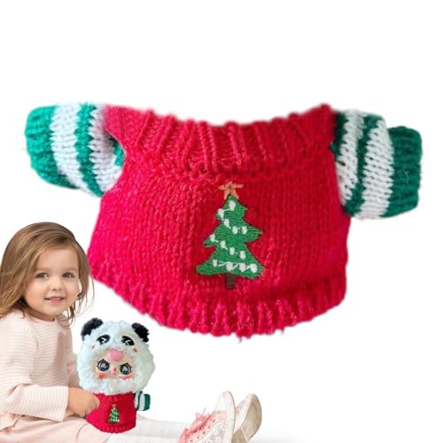 8-Zoll-Puppenpullover - 20-cm-Puppenpullover | Niedliches Puppen-Deko-Outfit | PlüschPuppenpullover | Gefüllte Puppenoutfit-Kleidung, Weihnachtliche Themenkleidung Für Plüschpuppen, Kleine Puppenacces von Generic