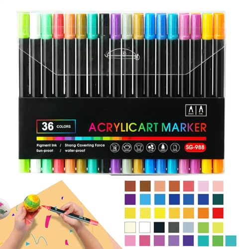 Acryl Marker | Farbe Stifte Acryl Marker Set, Wasserdichte 24/36 Farben Pinsel Spitze Schreibwaren Kunst Lieferungen für Malerei, Graffiti, Handbuch Machen von Generic