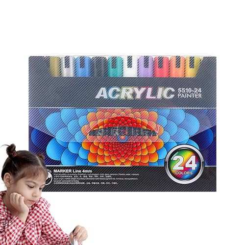 Acrylfarben Set, Acrylstifte für Kleidung - Schnell trocknende Kleidungsmarker, Stoffmarker für Handwerk, Canvas-Taschen, T-Shirts, Turnschuhe von Generic