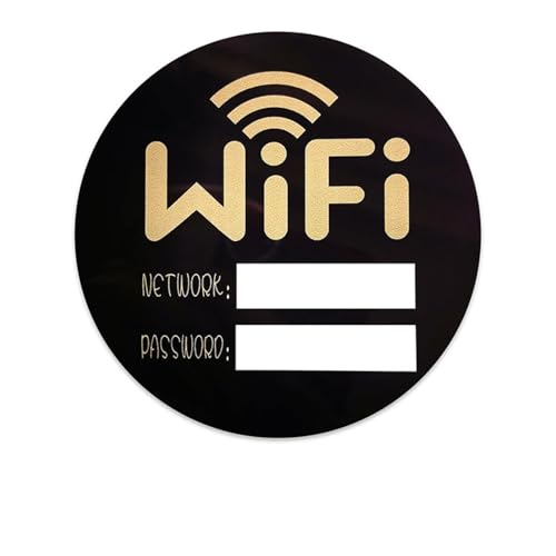 Acrylplatte zur Anzeige des WiFi-Passworts für mit stilvollem praktischem Netzwerkhalter auf der Rückseite Hkr436 (Black, 10X10CM) von Generic