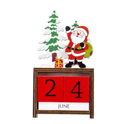 Adventskalender 2024, Holz-Adventskalender Weihnachtsmann-Figur, DIY Weihnachtskalender zum Selber Basteln Advents Tüten zum Selbst Befüllen Bastelset für Männer Kinder Adventskalender Geschenk (A) von Generic