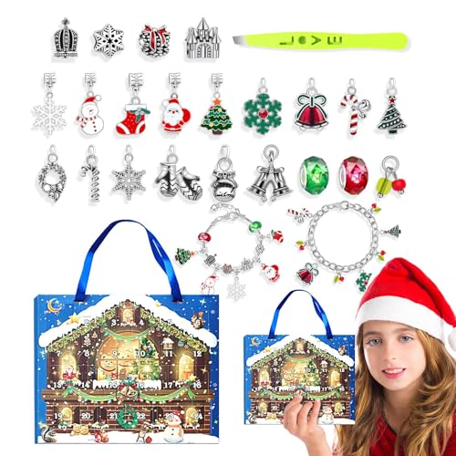 Adventskalender 2024 Mädchen, Weihnachtskalender Countdown 2024 | 24-Tage-Armband-Schmuckherstellungsset, Weihnachts-Countdown-Kalender | Countdown bis Nr von Generic