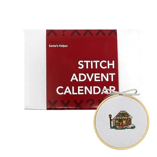 Adventskalender mit weihnachtlicher Stickerei, Countdown-Kalender für Stickerei - 24 Tage Stickdekoration - Bastelbedarf für Anfänger und Liebhaber 'Handwerk von Generic