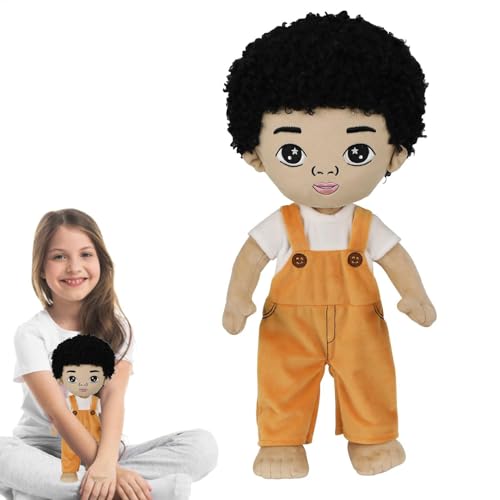 Afro-Kaukasische Stoffpuppe – Kuschelige Weiche Puppe | Handgemachtes Puppenspielzeug Im Hawaiianischen Stil, Fotorequisite, Heimdekoration Für Schlafzimmer, Sofa, Bett, Kinderzimmer von Generic