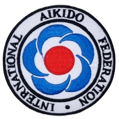 Aikido International Federation Patch (8,9 cm) Aufbügler / Aufnäher, AIF-Logo, japanische Kampfkunst, Kimono-Emblem, DIY-Geschenk-Patches von Generic