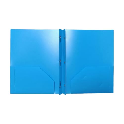 Aktenordner mit zwei Taschen, drei Löcher, Zinkenverschlüsse, farbige Kunststoffordner mit Taschen, Poly-Ordner für die Schule und langlebige, robuste Aktenordner Hkr489 (Light Blue, A) von Generic