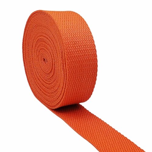 AnseTendance Taschengurt, 10 m x 25 mm, aus Baumwolle, für Näharbeiten, Rucksäcke, Bauchtasche, Umhängetasche, Farbe: Korallenorange von Generic