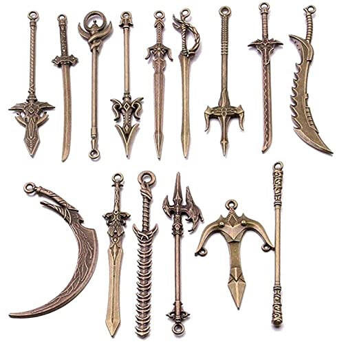 Antike Schwert Waffen Charme DIY Schmuck Machen Zauber Anhänger 10 Stcs/Set Punk Halskette Armband Making Accessary Antike Schwert Waffen Charme DIY Schmuck Machen Zauber Anhänger 10 Stcs/Set Punk Halskette Armband Making Accessary von Generic