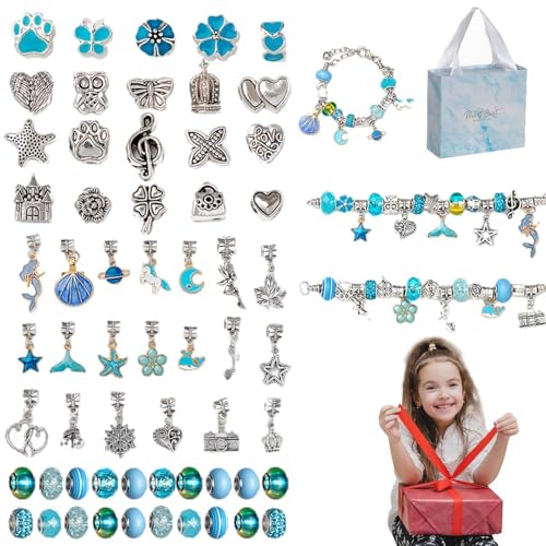 Armband-Herstellungsset für Mädchen, Schmuckherstellungs-Set für Mädchen - Buntes Perlenarmband-Set für Kinder, Schmuckherstellungsset,Trendiges Charm-Armband-Halsketten-Set für Kinder, Perlen-Bastels von Generic