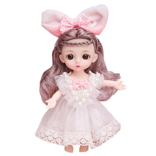 Artikulierte Puppe - BJD Fashion, Collection Figurine | Schönes Mädchenspielzeug mit 13 Gelenken, 6,3 Zoll mit stilvoller Perücke, elegante Kleidung, Schuhe und feines Make -up für Kreationen, niemand von Generic