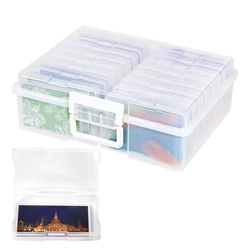 Aufbewahrungsbox für Fotos – 16 Fotohalter im Inneren, transparenter Foto-Organizer | langlebige Fotokiste zum Aufbewahren von Fotos, Karten, Aufklebern und Briefmarken, Boden Aufbewahrungsbox für Fotos – 16 Fotohalter im Inneren, transparenter Foto-Organizer | langlebige Fotokiste zum Aufbewahren von Fotos, Karten, Aufklebern und Briefmarken, Boden von Generic