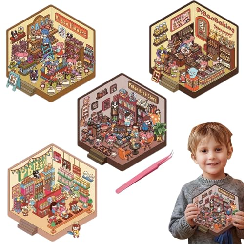 Aufkleberszene, Hausaufkleber | 4 x Miniatur-Szenenaufkleber für koreanische Häuser – niedliche Landschaftsaufkleber, dekoratives Spielzeug, wiederverwendbar und lustig Aufkleberszene, Hausaufkleber | 4 x Miniatur-Szenenaufkleber für koreanische Häuser – niedliche Landschaftsaufkleber, dekoratives Spielzeug, wiederverwendbar und lustig von Generic