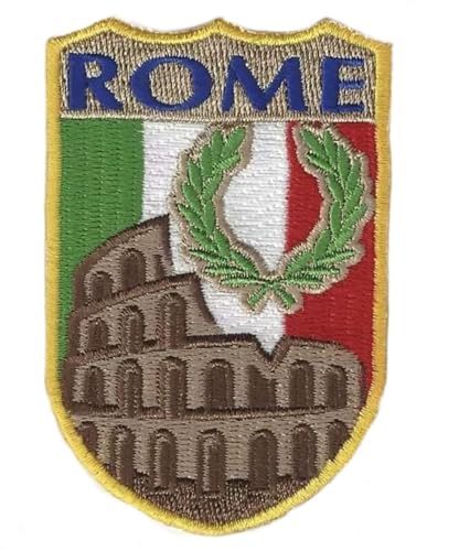 Aufnäher, Motiv: Rom, 7,6 cm, bestickt, zum Aufbügeln oder Aufnähen, Italia Roma, Touristenausgabe, Reise-Souvenir-Emblem, DIY-Geschenk von Generic