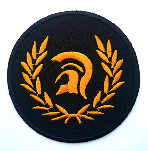 Generic Aufnäher, 1 Stück, Rund, Patch, Aufbügeln, Schwarz, 9 cm, Militärisch mit Musik-Logo von Generic