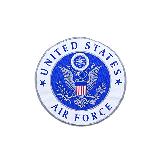 Aufnäher, Motiv: United States Air Force, Militär, bestickt, rund, blau und weiß von Generic