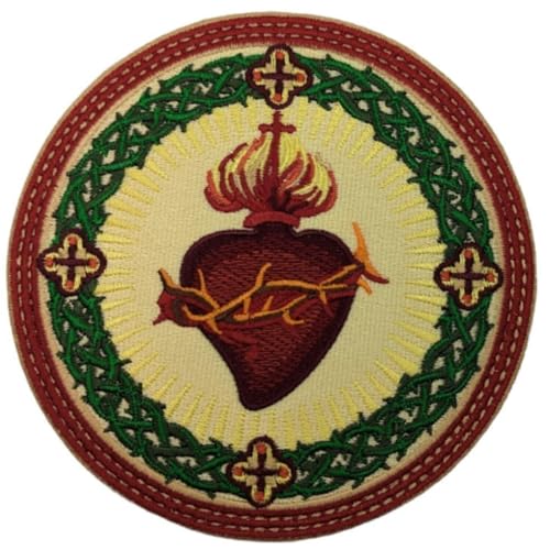 Generic Karma654 Aufnäher "Heiliges Herz Jesus", bestickt, zum Aufbügeln oder Aufnähen, katholisches Kirchensymbol, christliches Emblem, Kostüm, Jacke, Rucksack, Geschenkflicken, groß, Karma654 von Generic