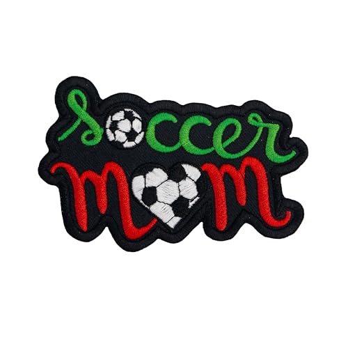 Aufnäher mit Fußball-Mom-Motiv, bestickt, zum Aufbügeln, 10,7 x 6,6 cm, lustiges Sport-Mom-Abzeichen von Generic