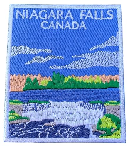 Aufnäher mit Niagarafällen (8,9 cm), bestickt, zum Aufbügeln oder Aufnähen, für Reisen, Kanada, Souvenir, Emblem, Urlaub, Wappen, Rucksack, Geschenkflicken von Generic