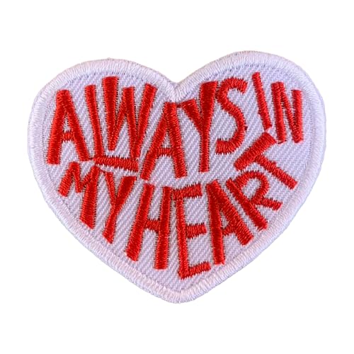 Aufnäher zum Aufbügeln mit Aufschrift "Always in My Heart", bestickt, zum Aufbügeln für Kleidung, Stoff. von Generic