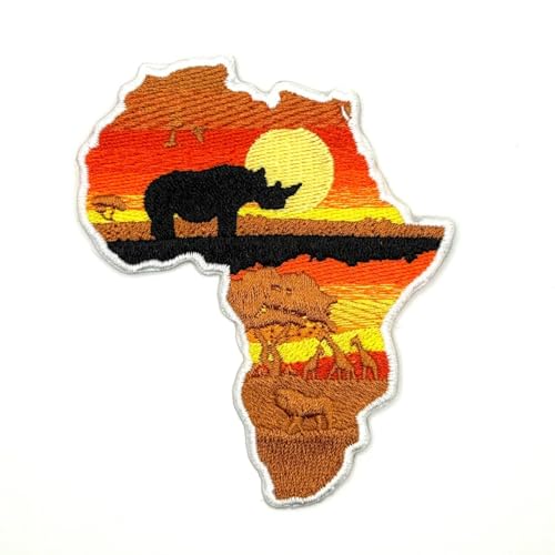 Aufnäher zum Aufbügeln mit afrikanischer Karte, bestickt, Safari, Afrika, Zoohalter, Tiere, Naturwald, Applikationen, zum Aufbügeln oder Aufnähen für Löcher, Kleidung, Jeans, Hut, Rucksäcke, Kleidung Aufnäher zum Aufbügeln mit afrikanischer Karte, bestickt, Safari, Afrika, Zoohalter, Tiere, Naturwald, Applikationen, zum Aufbügeln oder Aufnähen für Löcher, Kleidung, Jeans, Hut, Rucksäcke, Kleidung von Generic